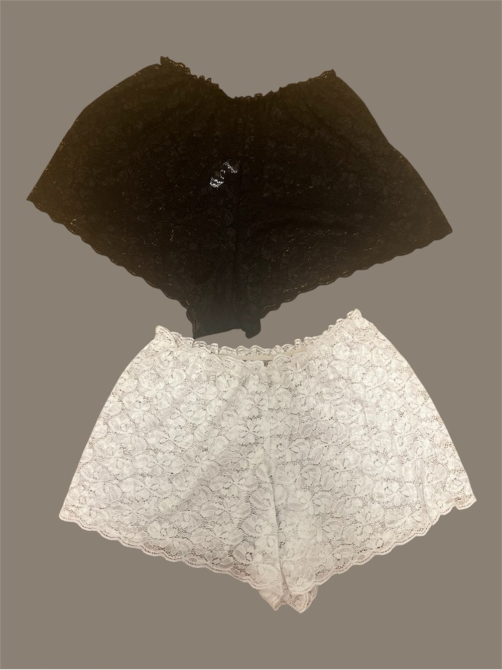 American Apparel Black and White Floral Lace Shorts x2
